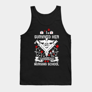 I Survived Her Passing Nursing school Tshirt Tank Top